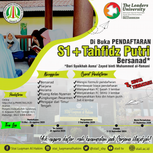 Sukses Dengan Tahfidz Putra, Kini STAIL Buka Program Tahfidz Putri Bersanad